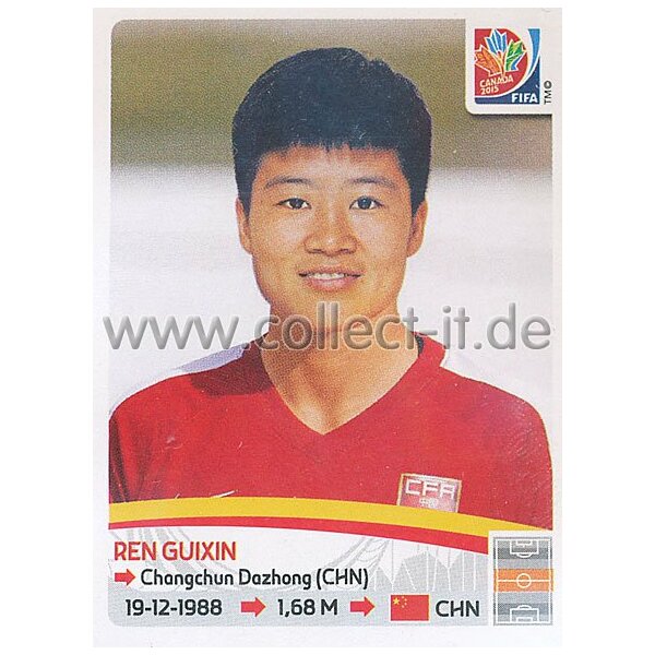 Frauen WM 2015 - Sticker 50 - Ren Guixin - China