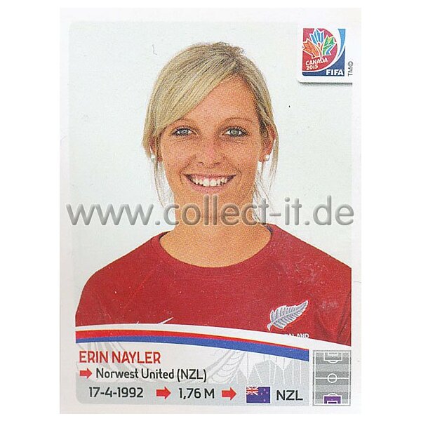 Frauen WM 2015 - Sticker 63 - Erin Nayler - Neuseeland