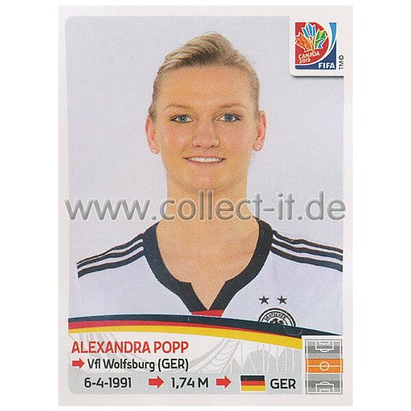 Frauen WM 2015 - Sticker 114 - Alexandra Popp - Deutschland