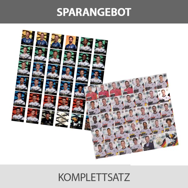 EM 2020 REWE + WM 2018 REWE Sammelkarten - je 1 Komplettsatz GLITZER