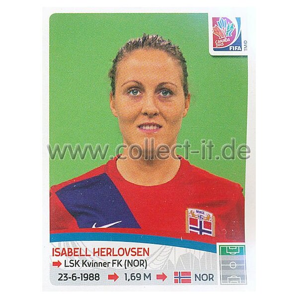 Frauen WM 2015 - Sticker 154 - Isabell Herlovsen - Norwegen