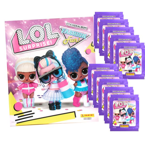 Panini - LOL Surprise 3 - Fashion Fun - Sammelsticker - 1 Album + 10 Tüten