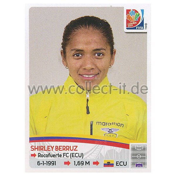 Frauen WM 2015 - Sticker 234 - Shirley Berruz - Ecuador