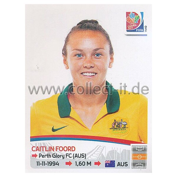 Frauen WM 2015 - Sticker 277 - Caitlin Foord - Australien