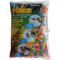 HAMA Perlen Transparent, neon und glitzernd, 3000 Stück