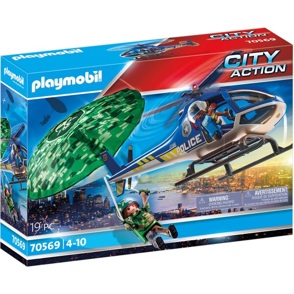 Playmobil 70569 - Polizei-Hubschrauber: Fallschirm-Verfolgung