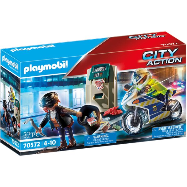 Playmobil 70572 - Polizei-Motorrad: Verfolgung des Geldräubers