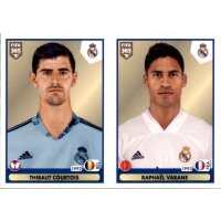 Sticker 121 - Thibaut Courtois - Raphael Varane