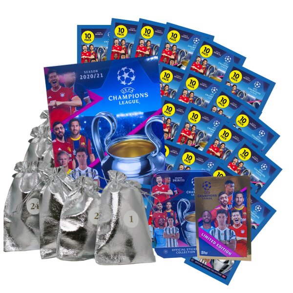 TOPPS Champions League 2020/21 Sticker-Adventskalender - 24 Überraschungen