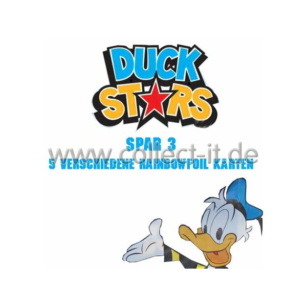 Disney Duck Stars - Spar 3 - 5 verschiedene Rainbowfoil Karten