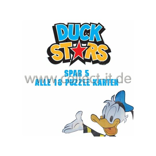 Disney Duck Stars - Spar 5 - Alle 18 Puzzle Karten