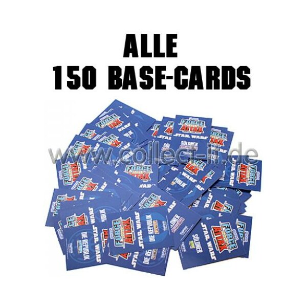 FA1 - Spar 8 - ALLE 150 Base Karten - Deutsch - Star Wars Force Attax - SERIE 1 (2010)