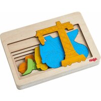 Haba 305530 - Holzpuzzle Baustellenfahrzeuge