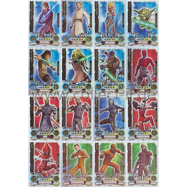 FA3 - Spar 1B - ALLE 16 Force Meister - Star Wars Force Attax - SERIE 3