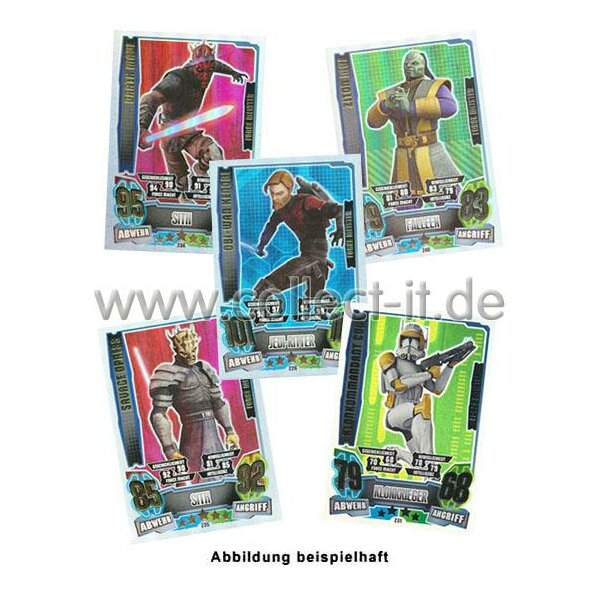 FA4 - Spar 1 - 5 verschiedene Force Meister - Star Wars Force Attax - SERIE 4