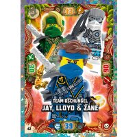 42 - Team Dschungel Jay, Lloyd & Zane - Helden Karte...