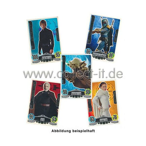 FAMOV1 - Spar 1 - 5 verschiedene Force Meister - Star Wars Force Attax - Movie Cards