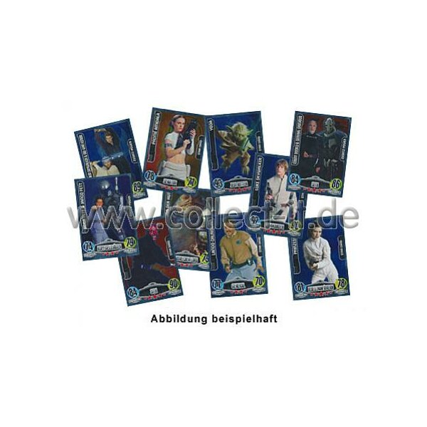 FAMOV1 - Spar 2 - 10 verschiedene Star/Zusatz Karten - Star Wars Force Attax - Movie Cards