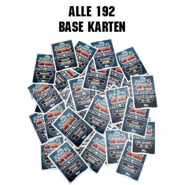 FAMOV1 - Spar 8 - ALLE 192 Base Karten - Deutsch - Star Wars Force Attax - Movie Cards