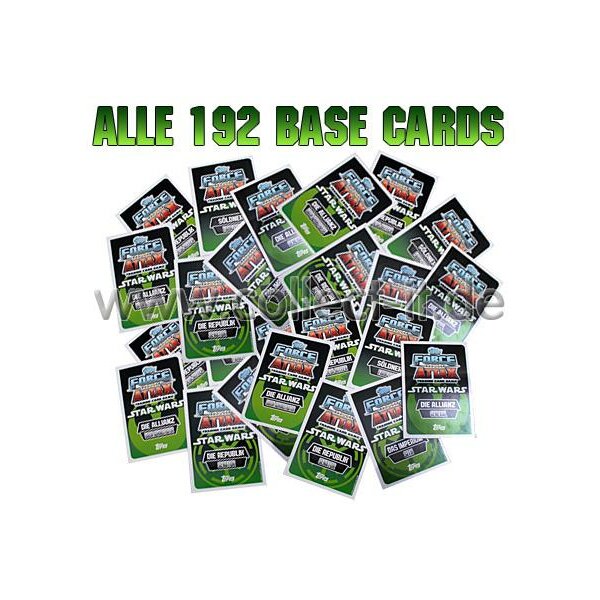 FAMOV2 - Spar 8 - ALLE 192 Base Karten - Deutsch - Star Wars Force Attax - Movie Cards Serie 2