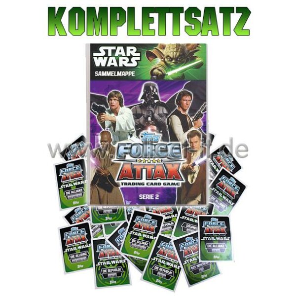 FAMOV2 - Spar 13 - Komplettsatz ALLE 240 Karten+Sammelalbum - Star Wars Force Attax - Movie Cards Serie 2