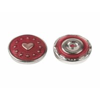 Mini Button Kreisel pink/Herz pink