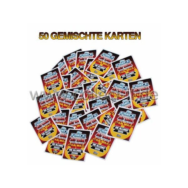 FAMOV3 - Spar 3 - 50 gemischte Base Karten - Deutsch - Star Wars Force Attax - Movie Cards Serie 3