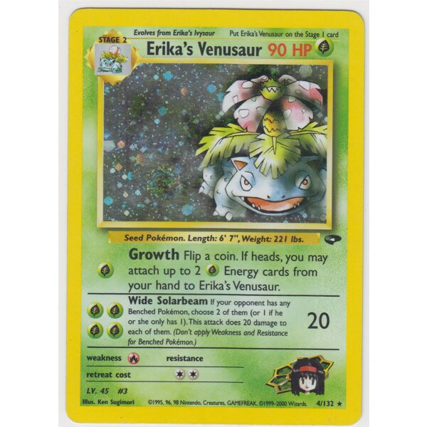 4/132 - Erikas Venusaur - Gebrauchte Karte - Zustand siehe Bilder