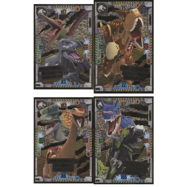 LEGO Jurassic World Trading Cards - 4 verschiedene limitierte Karten (LE14-LE17)