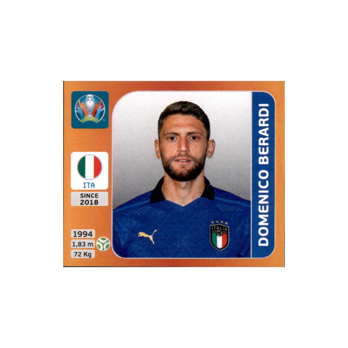 26 Domenico Berardi Bild Panini Sticker Fußball EM Euro 2020 Tournament 2021 Nr