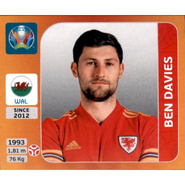 Panini EM 2020 Tournament 2021 - Sticker 101 - Ben Davies - Wales