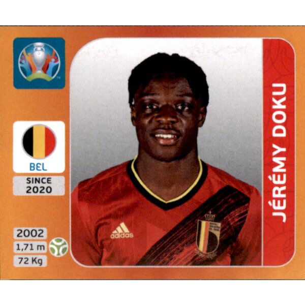 Panini EM 2020 Tournament 2021 - Sticker 139 - Jeremy Doku - Belgien