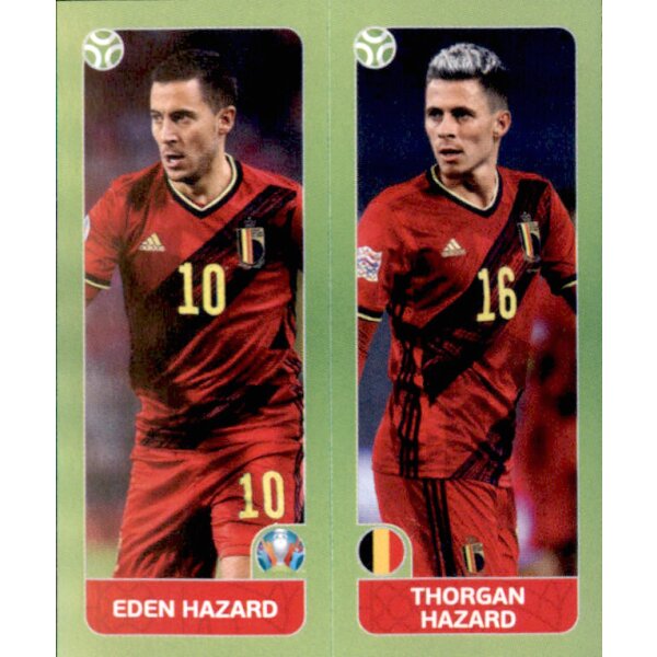 Panini EM 2020 Tournament 2021 - Sticker 148 - Eden Hazard / Thorgan Hazard - Belgien