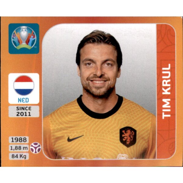Niederlande Tim Krul Panini EM EURO 2020 Tournament 2021 Sticker 270
