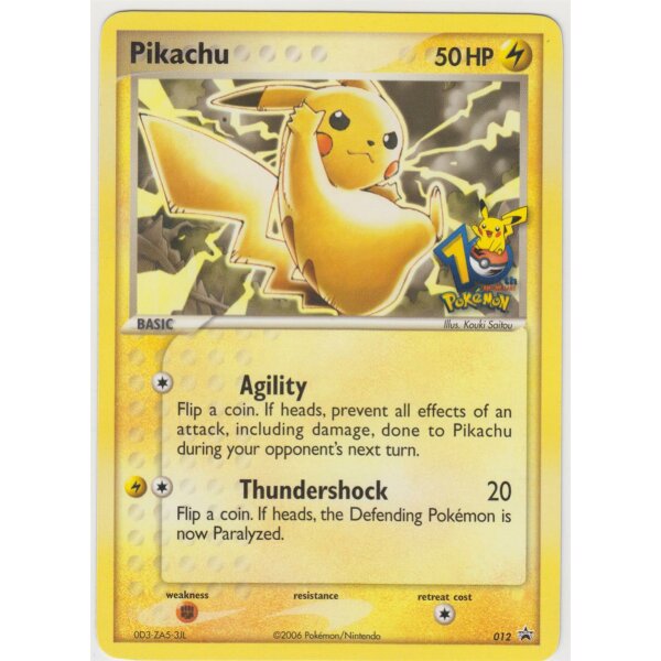 #012 Pikachu 10th Anniversary Black Star Promo