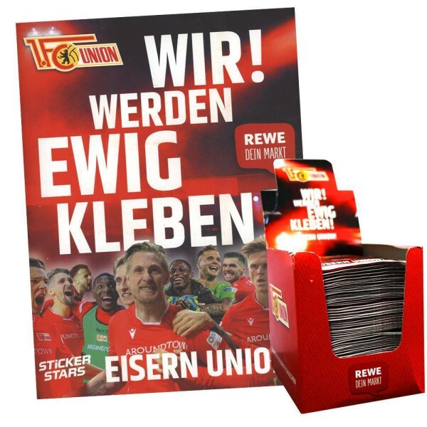 1.FC Union Berlin - Sticker Stars - Sammelsticker - 1 Display (100 Tüten) + 1 Album