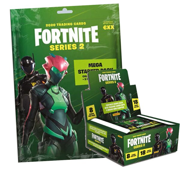 Fortnite 2021 Serie 2 - Trading Cards - 1 Starter + 1 Display (18 Booster)