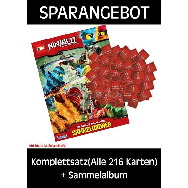 LEGO Ninjago Serie 2 Trading Cards - Komplettsatz(Alle 216 Karten) + Sammelalbum - Deutsch