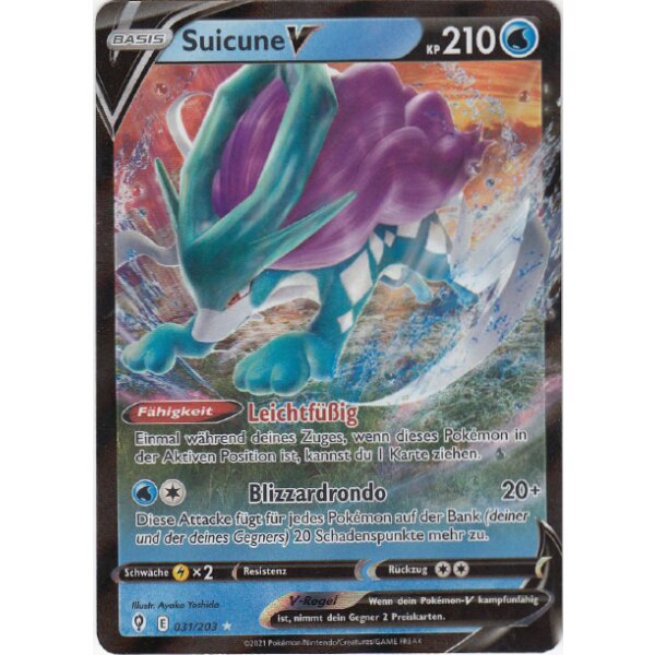 031/203 - Suicune V - Holofoil Rare