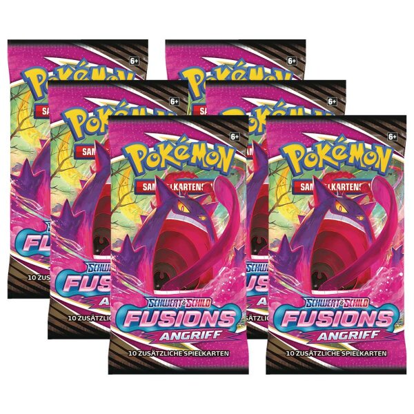 Pokemon SWSH08 - Fusionsangriff - 6 Booster - Deutsch