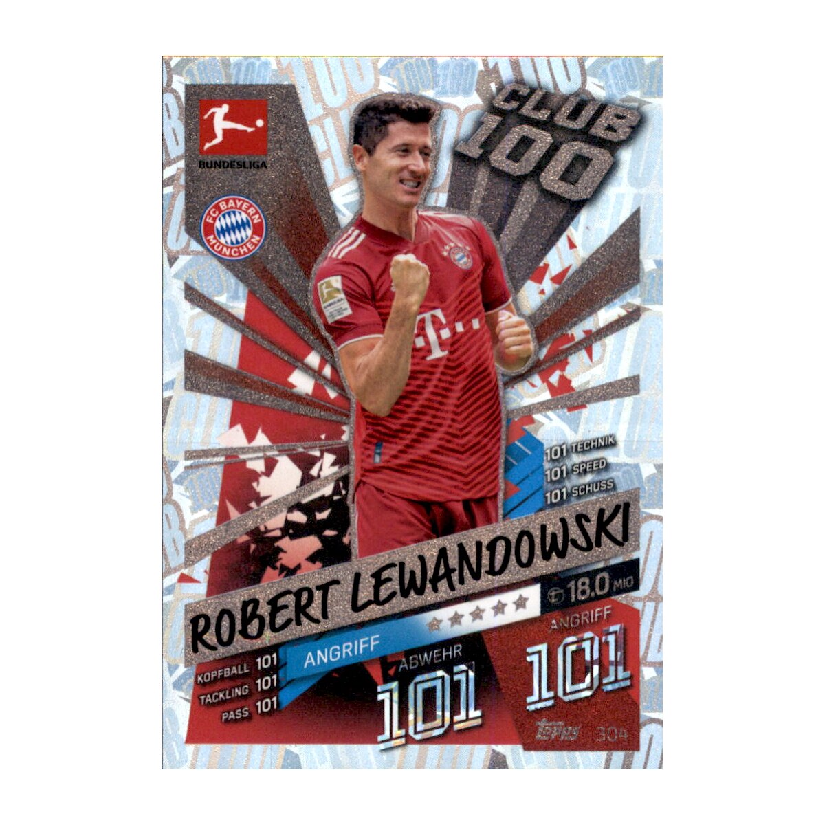 304 - Robert Lewandowski - Club 100 - 2021/2022, 11,49 €