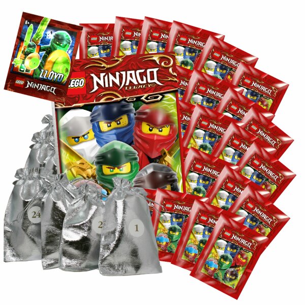 LEGO Ninjago - Legacy Serie 2 - Sammelsticker-Adventskalender 2021 - 24 Überraschungen mit Zusatz