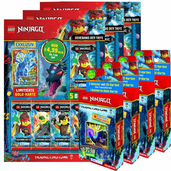 LEGO Ninjago - Serie 7 Trading Cards - Alle 4 verschiedenen Blister + alle 4 verschiedenen Multipacks