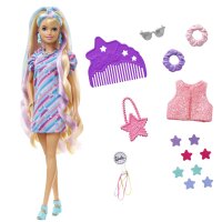 Barbie Totally Hair Puppe (blond) im Sternen-Print Kleid