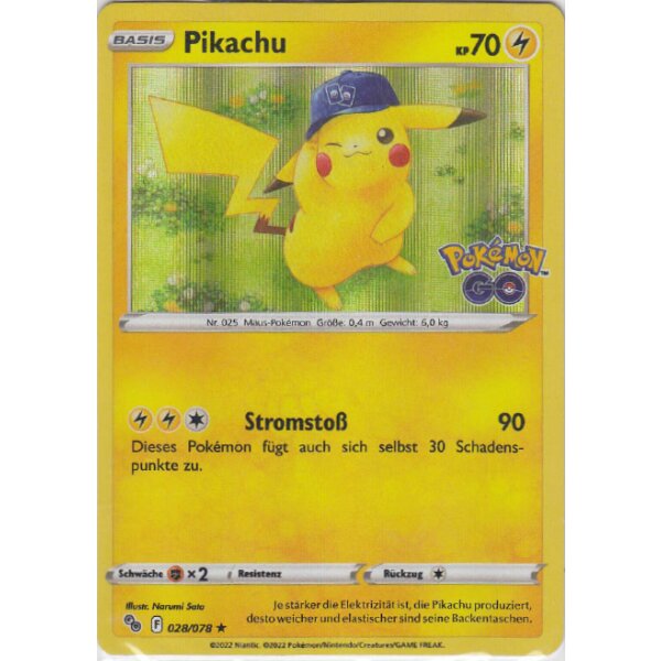 28/078 Pikachu - Promokarte OVP - Pokemon GO