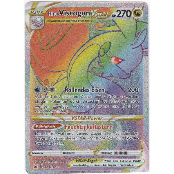 202/196 - Hisui-Viscogon Vstar - Rainbow Rare - SWSH11 Verlorener Ursprung