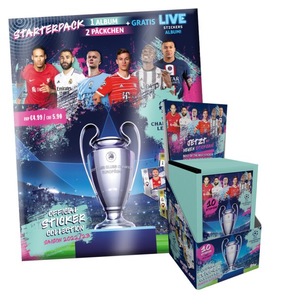 TOPPS - Champions League 2022/23 - Sammelsticker - 1 Display (50 Tüten) + Starterpack