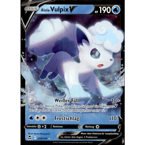 033/195 - Alola-Vulpix V - Holofoil Rare - SWSH12 Silberne Sturmwinde