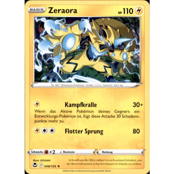 056/195 - Zeraora - Rare - SWSH12 Silberne Sturmwinde