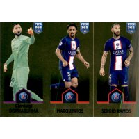 Sticker 215 Gianluigi Donnarumma/Marquinhos/Sergio Ramos